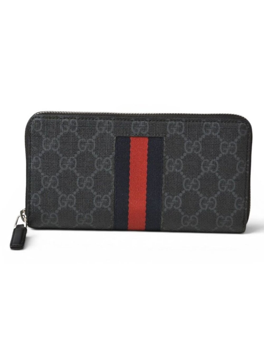 Gucci Wallet Zip Around GG Supreme New Web Black